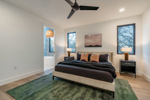 Luxury master suite at 2007 De Verne custom home