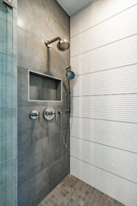 Luxury plumbing fixtures and tile selections at Zilker custom home