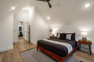 Third floor guest bedroom at Zilker custom home could also be a studio or another office